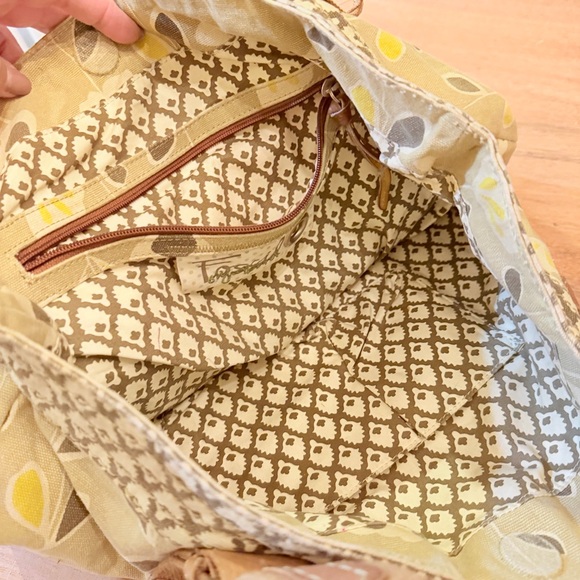 Vintage Fossil Tan Beige Yellow Women's Hobo Bag Tote Purse - Picture 9 of 16